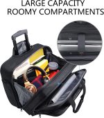 KROSER Rolling Laptop Bag Premium Wheeled Briefcase Fits Up to 17.3 Inch Laptop Water-Proof Overnight Roller Case Computer Bag with RFID Pockets for Travel/Business/School/Men/Women-Black - Image 3